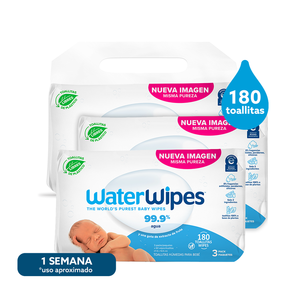 Toallitas húmedas Waterwipes x (180 Unds.)