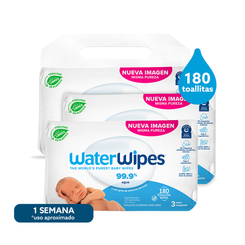 Toallitas húmedas Waterwipes x (180 Unds.)