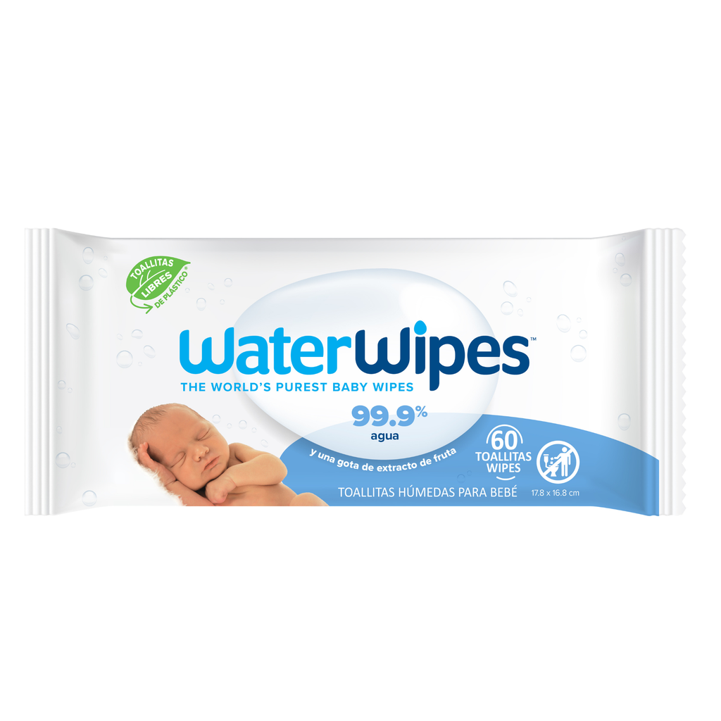 Toallitas con 99.9% agua, sin alcohol. Ideales para piel sensible x 60 unds.